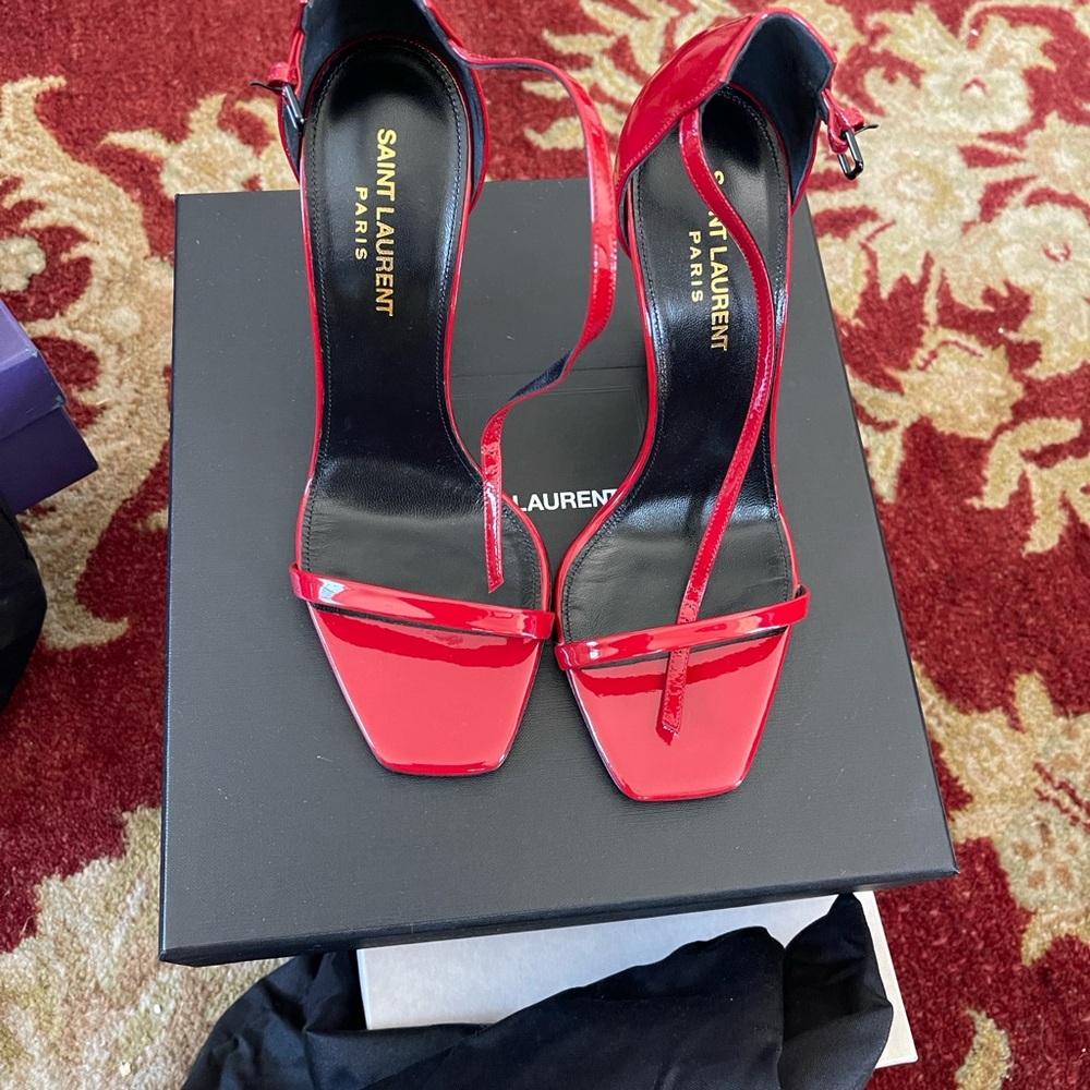 Saint Laurent Glossy Red Heels